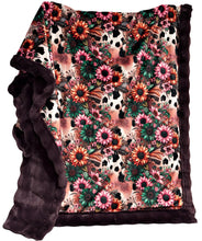 Load image into Gallery viewer, Rum Raisin Pom Pom Extra Luxe Cow Sunflowers XL Adult Size