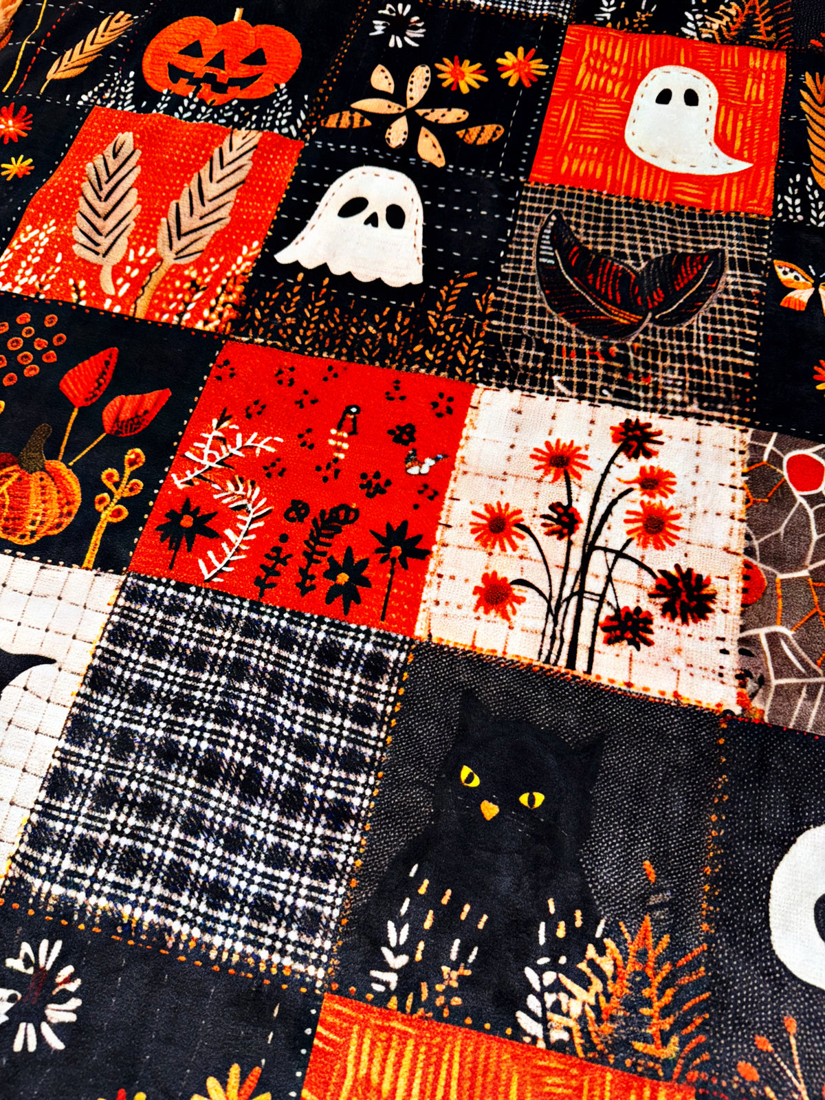 Halloween Faux Quilt XL Adult Size