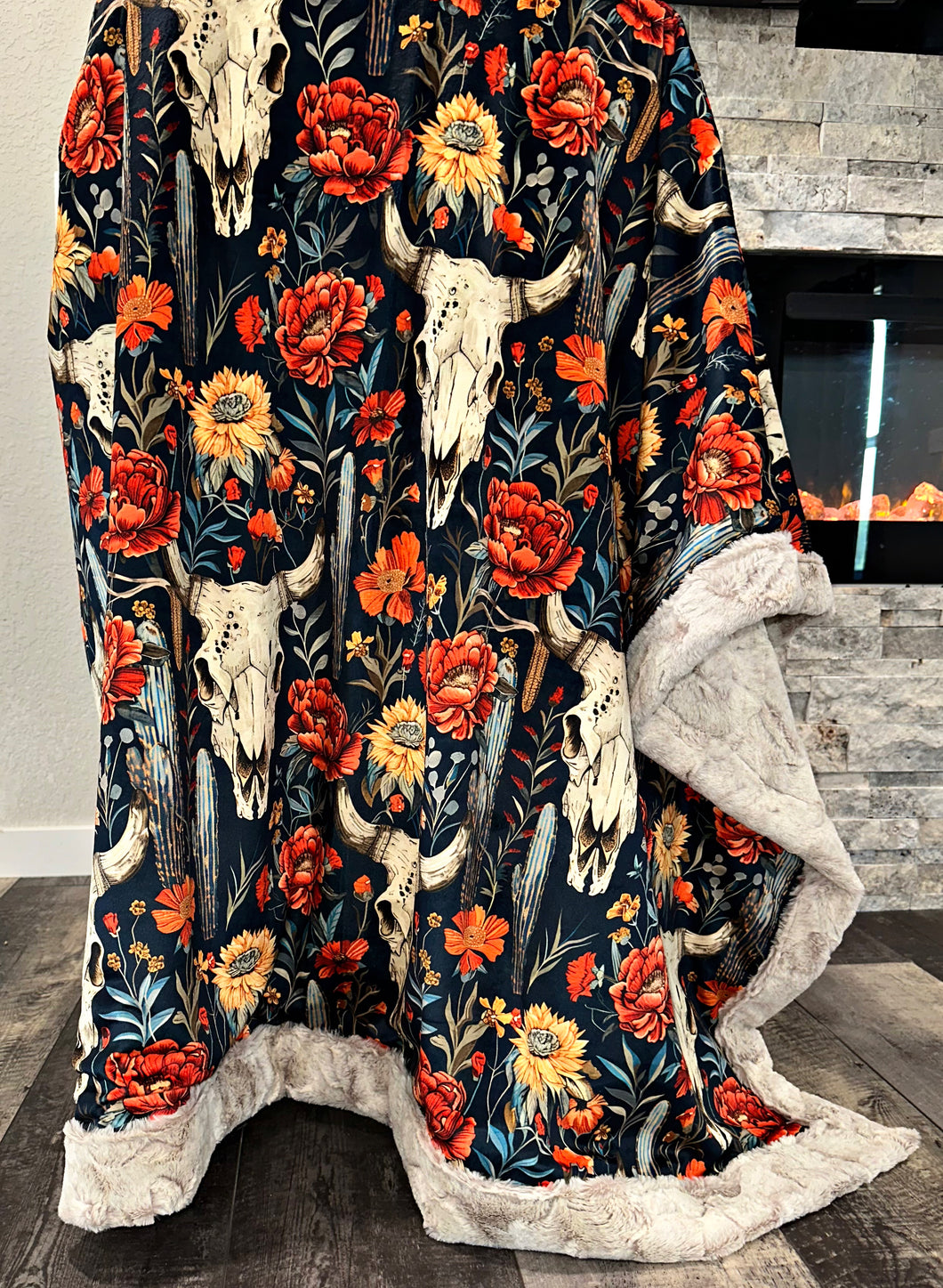 Rustic Florals Skulls XL Adult Size