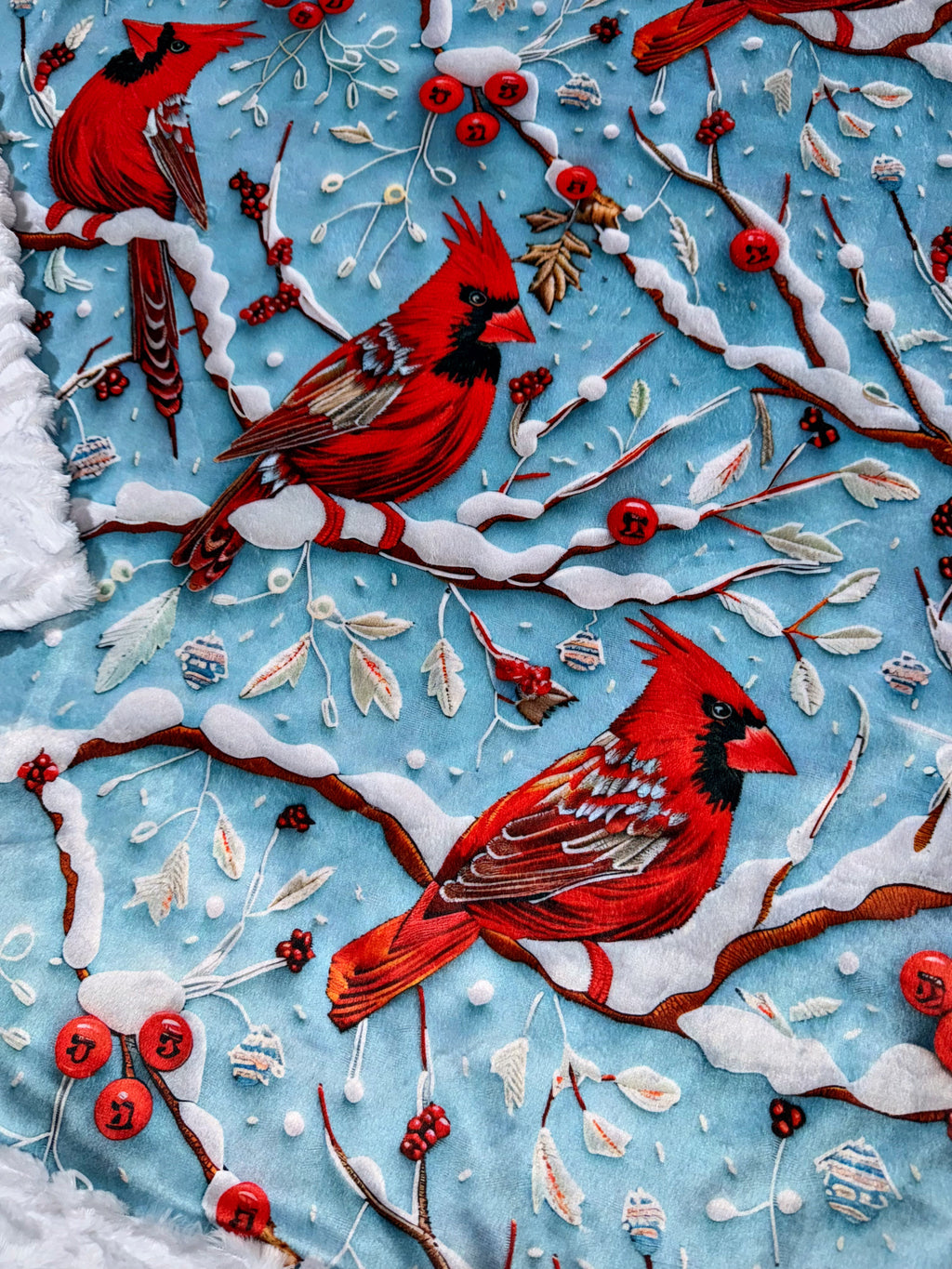 Snowy Cardinals  XL Adult Size
