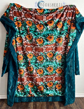 Load image into Gallery viewer, Turquoise Sunflowers on Mallard Fox XL Adult Size